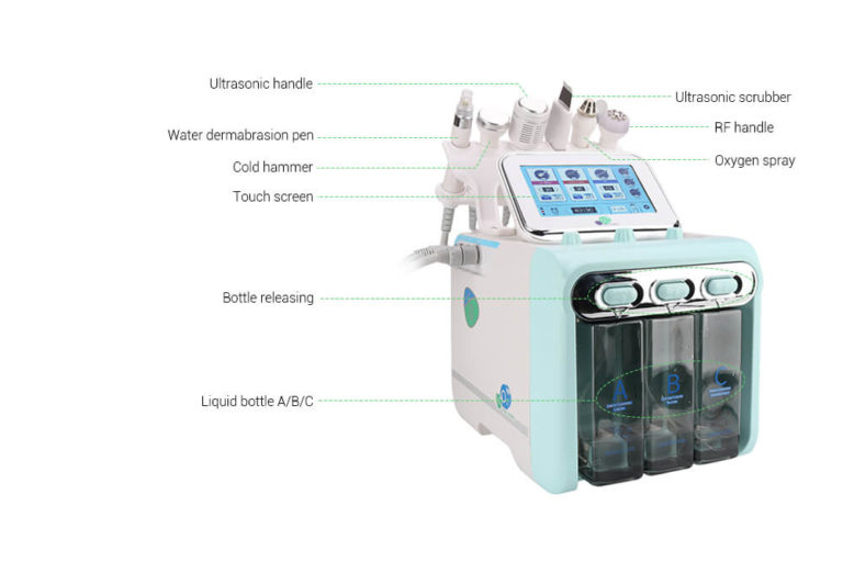 6 in 1 Oxygen Hydra Dermabration Facial Machine - konmison